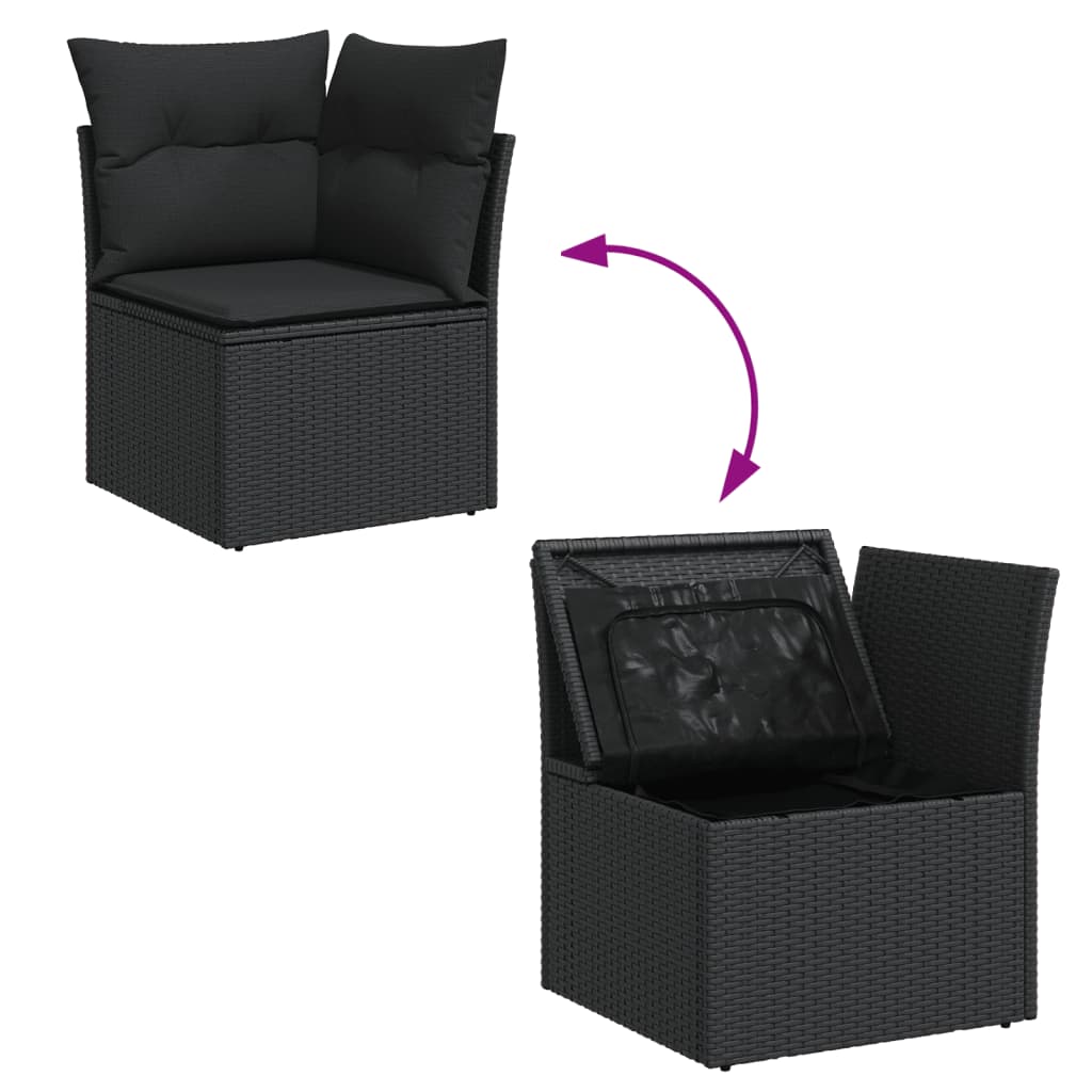 7 Piece Garden Sofa Set With Cushions Poly Rattan