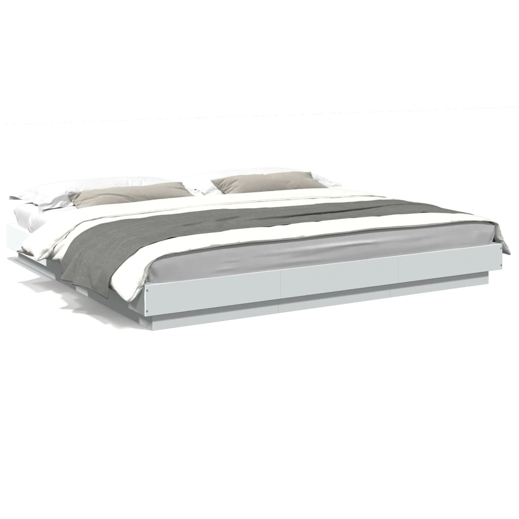 Bed Frame With Led Lights Without Mattress 183X203 Cm King