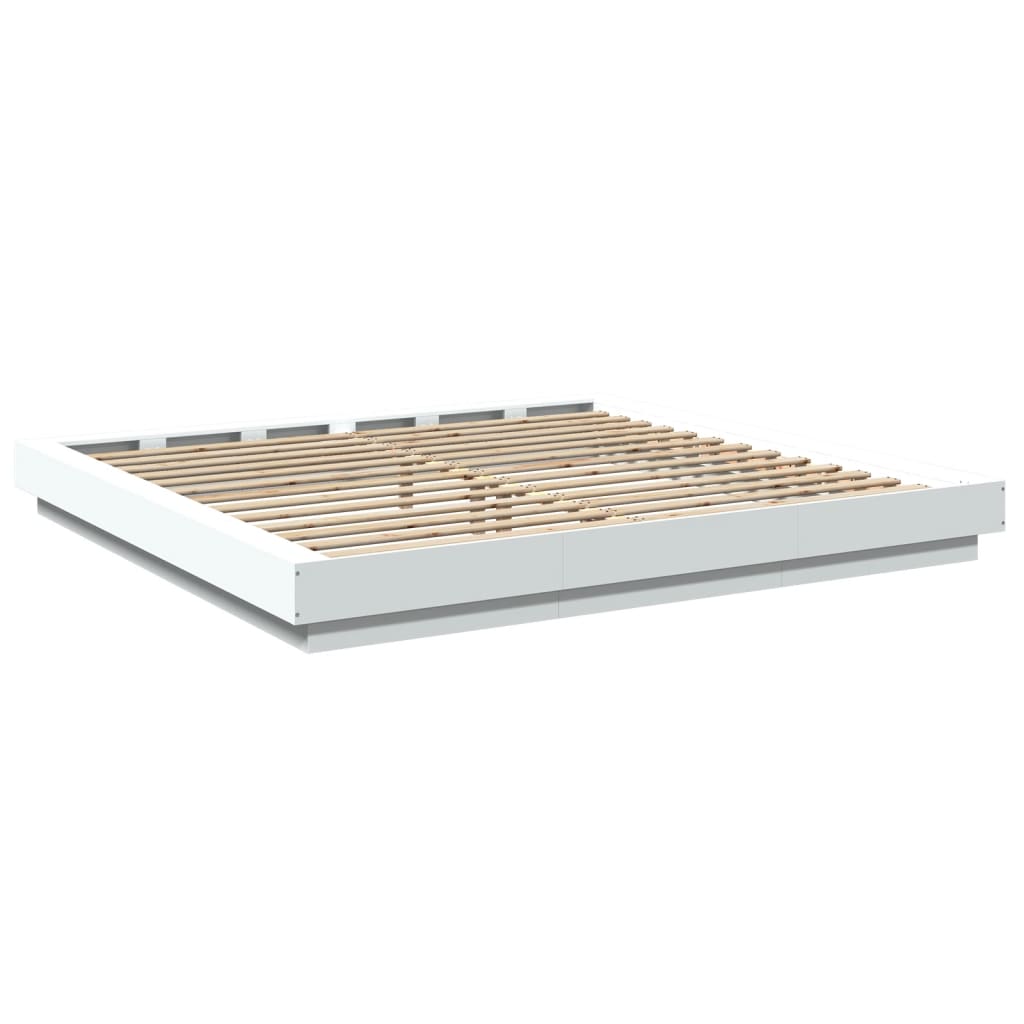 Bed Frame With Led Lights Without Mattress 183X203 Cm King