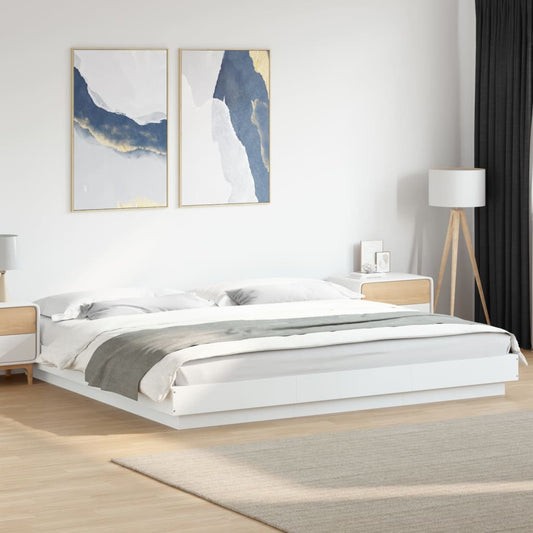 Bed Frame With Led Lights Without Mattress 183X203 Cm King