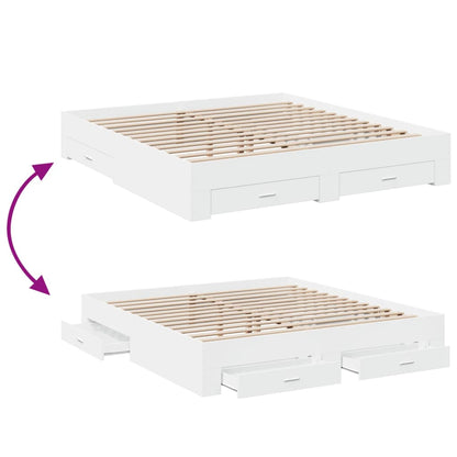 Bed Frame With Drawers Without Mattress 183X203 Cm King