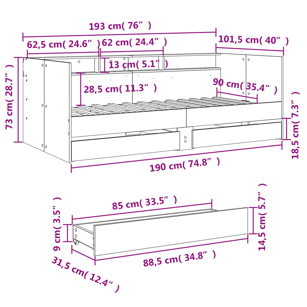 Daybed With Drawers Without Mattress