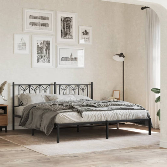 Metal Bed Frame Without Mattress 183X203 Cm King