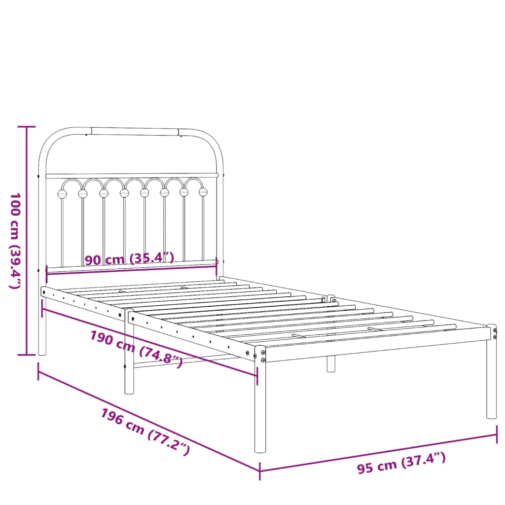 Metal Bed Frame Without Mattress