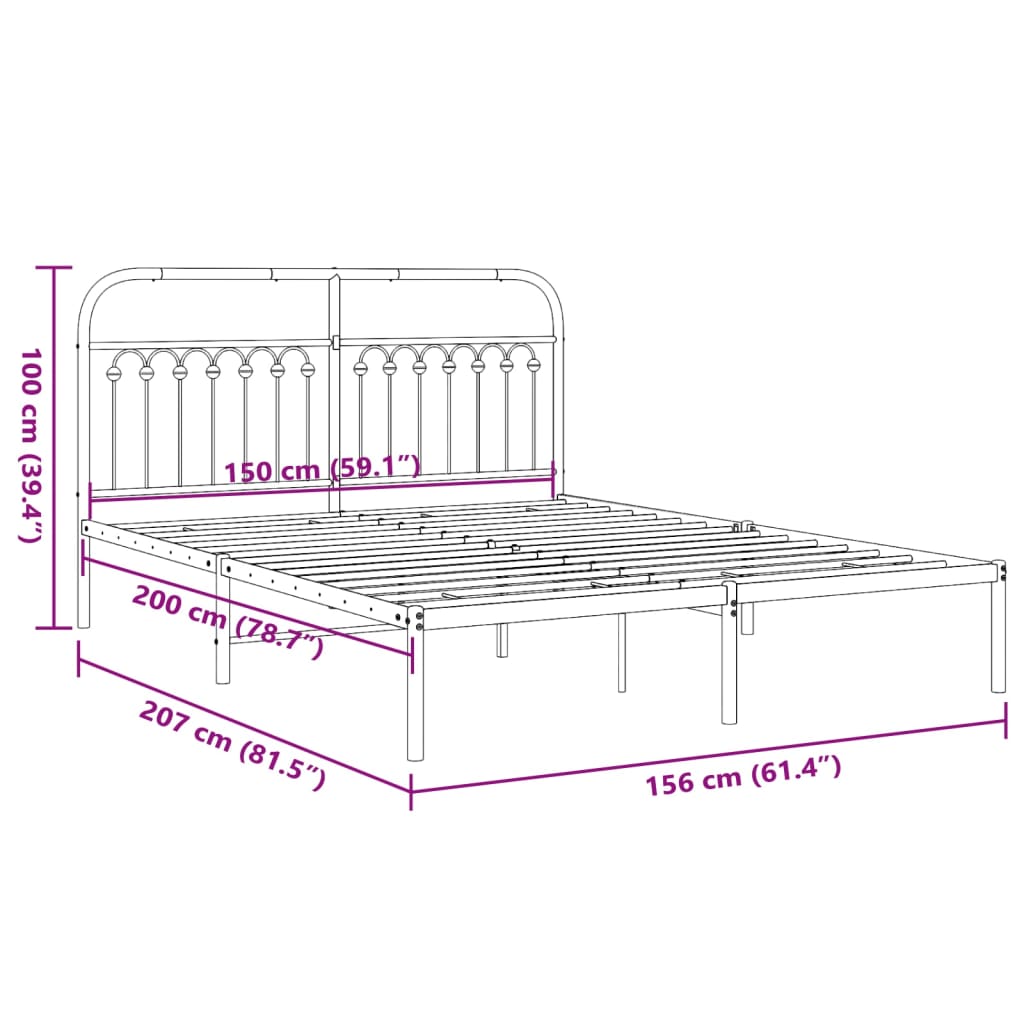 Metal Bed Frame Without Mattress