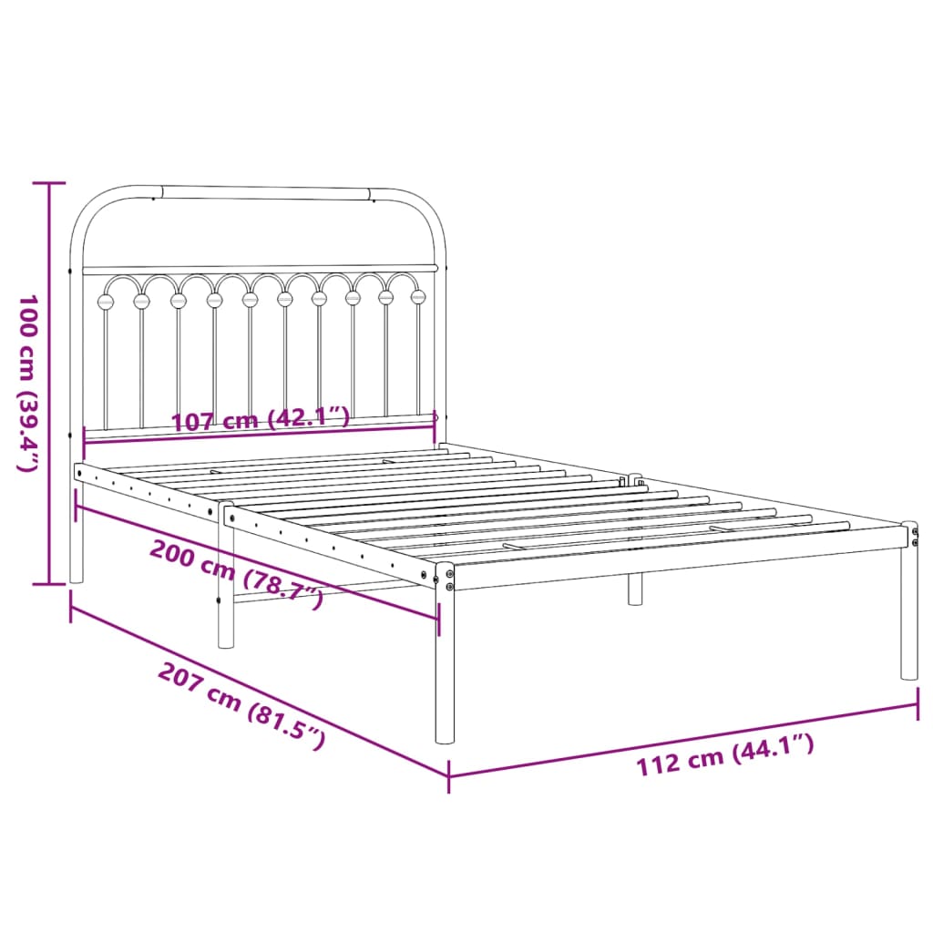 Metal Bed Frame Without Mattress King Single