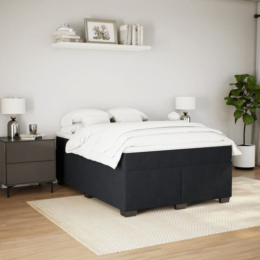 Box Spring Bed With Mattress Queen Velvet