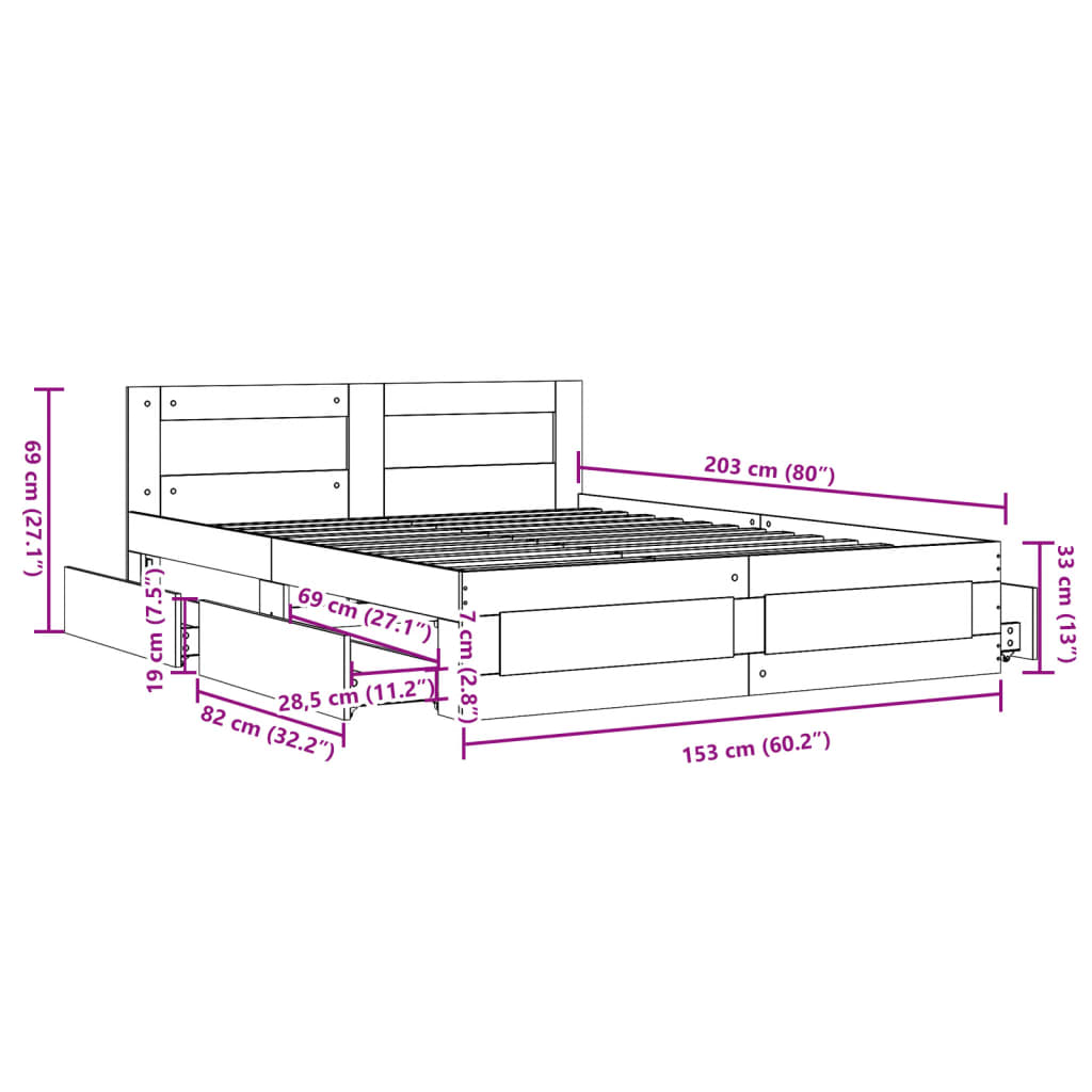 Bed Frame With Headboard Without Mattress
