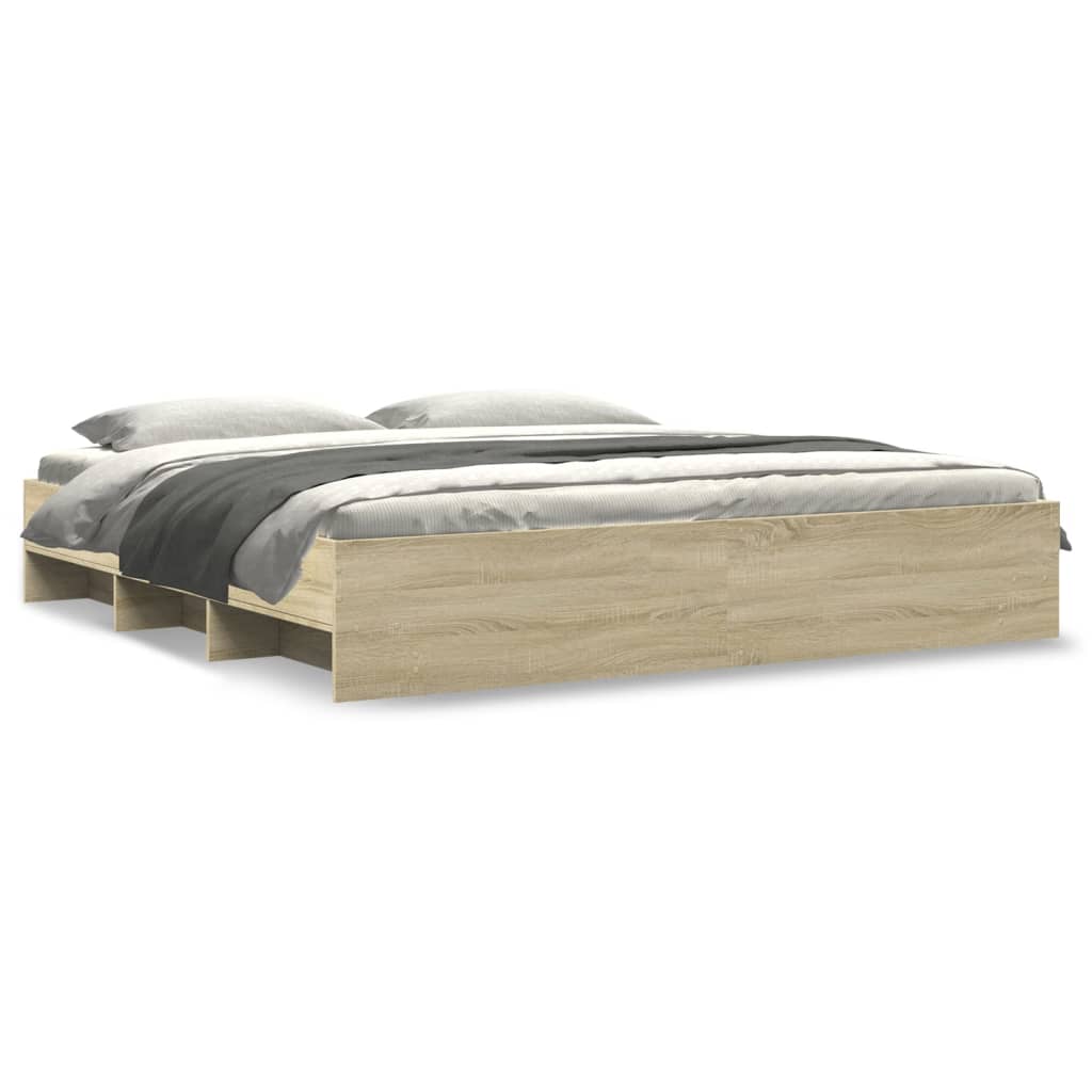 Bed Frame Without Mattress 183X203 Cm King Engineered Wood