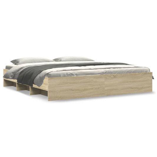 Bed Frame Without Mattress 183X203 Cm King Engineered Wood