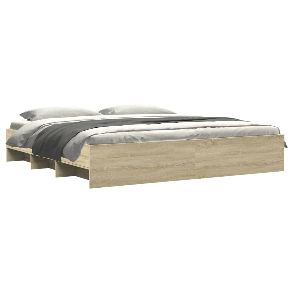 Bed Frame Without Mattress 183X203 Cm King Engineered Wood