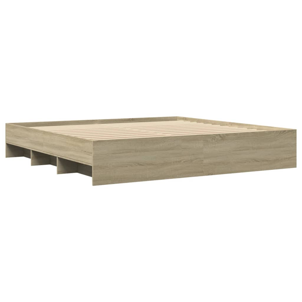 Bed Frame Without Mattress 183X203 Cm King Engineered Wood