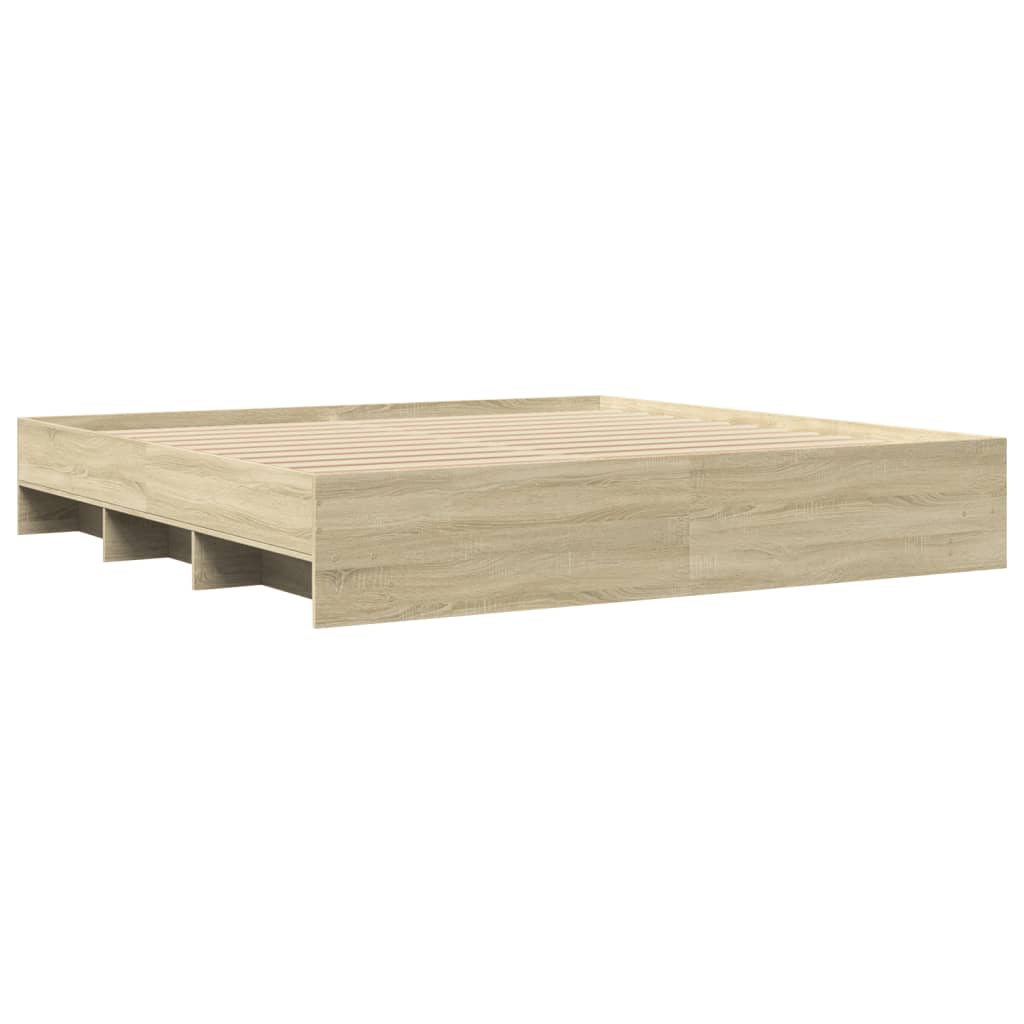 Bed Frame Without Mattress 183X203 Cm King Engineered Wood