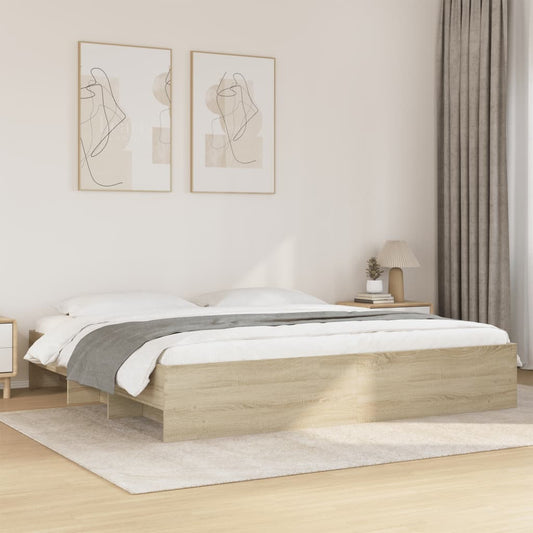 Bed Frame Without Mattress 183X203 Cm King Engineered Wood