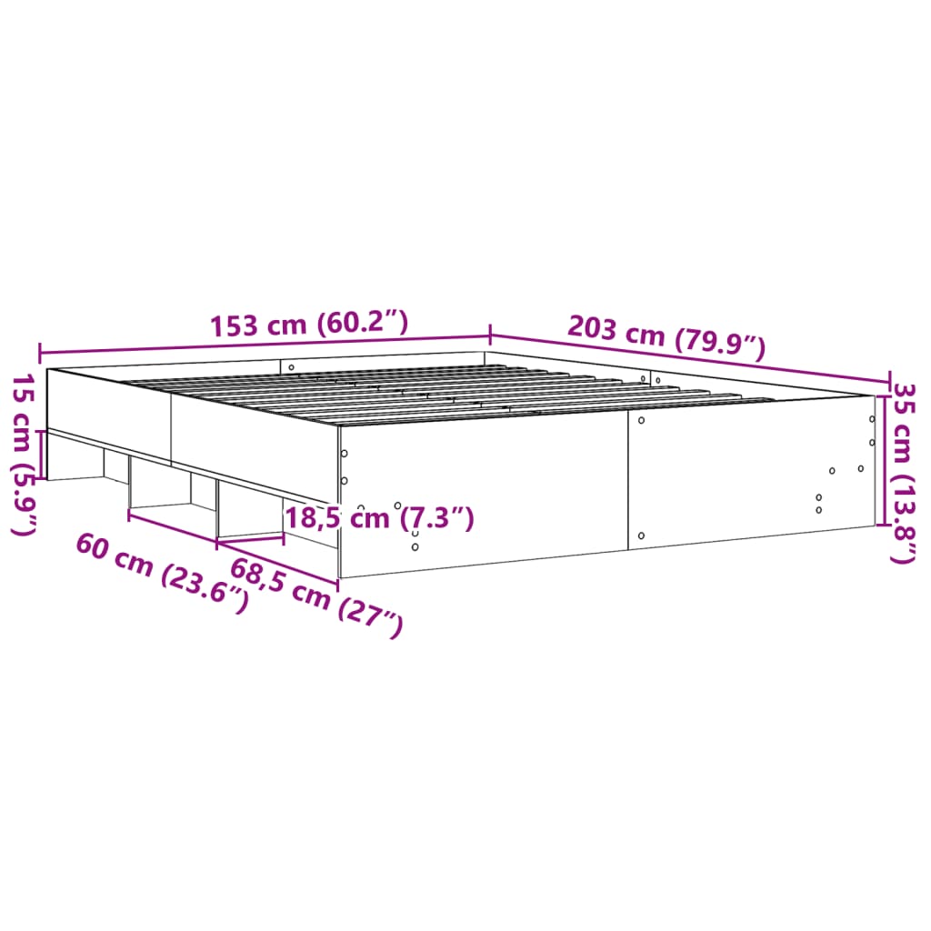 Bed Frame Without Mattress Engineered Wood