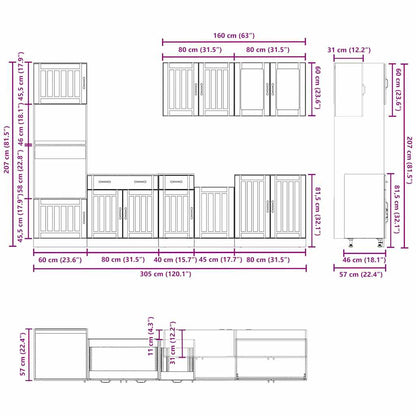 7 Piece Kitchen Cabinet Set Kalmar Engineered Wood