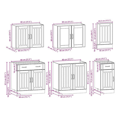 7 Piece Kitchen Cabinet Set Kalmar Engineered Wood