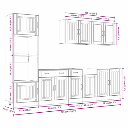 7 Piece Kitchen Cabinet Set Kalmar Engineered Wood