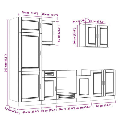 7 Piece Kitchen Cabinet Set Kalmar Engineered Wood