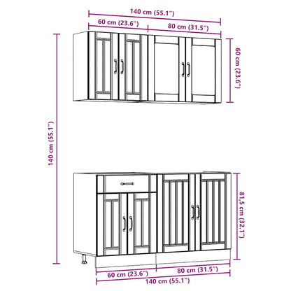 4 Piece Kitchen Cabinet Set Kalmar Engineered Wood