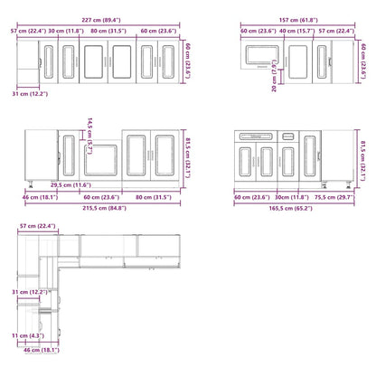 11 Piece Kitchen Cabinet Set Kalmar Engineered Wood