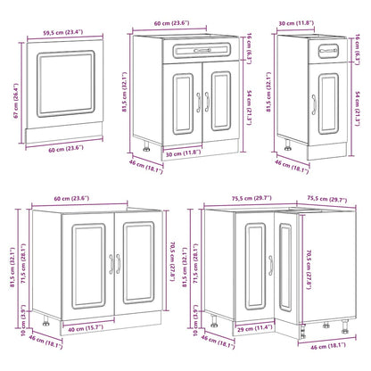 11 Piece Kitchen Cabinet Set Kalmar Engineered Wood