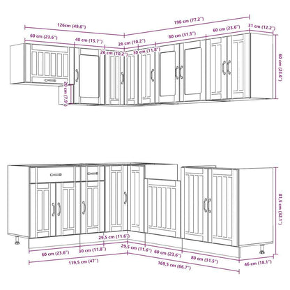 11 Piece Kitchen Cabinet Set Lucca Engineered Wood
