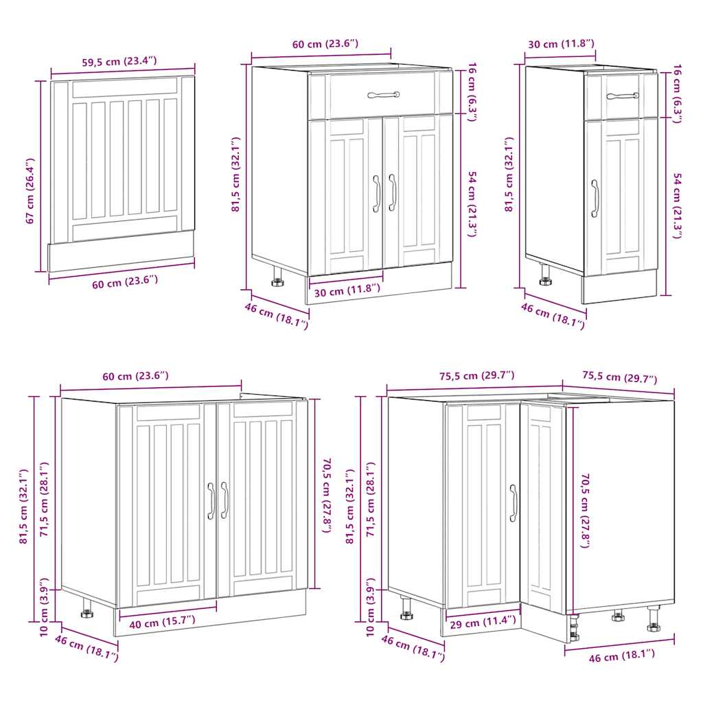 11 Piece Kitchen Cabinet Set Lucca Engineered Wood