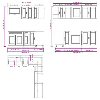 11 Piece Kitchen Cabinet Set Porto Engineered Wood