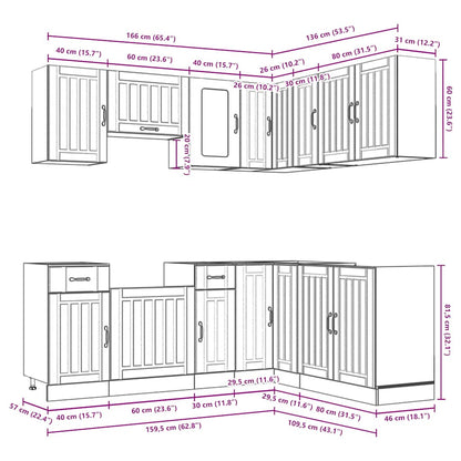 11 Piece Kitchen Cabinet Set Kalmar Engineered Wood