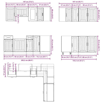 11 Piece Kitchen Cabinet Set Kalmar Engineered Wood