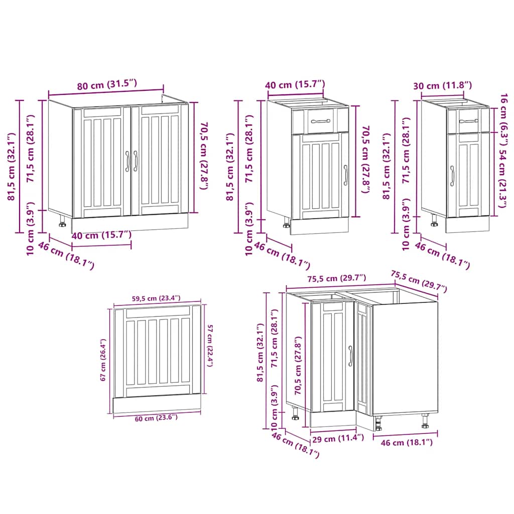 11 Piece Kitchen Cabinet Set Kalmar Engineered Wood