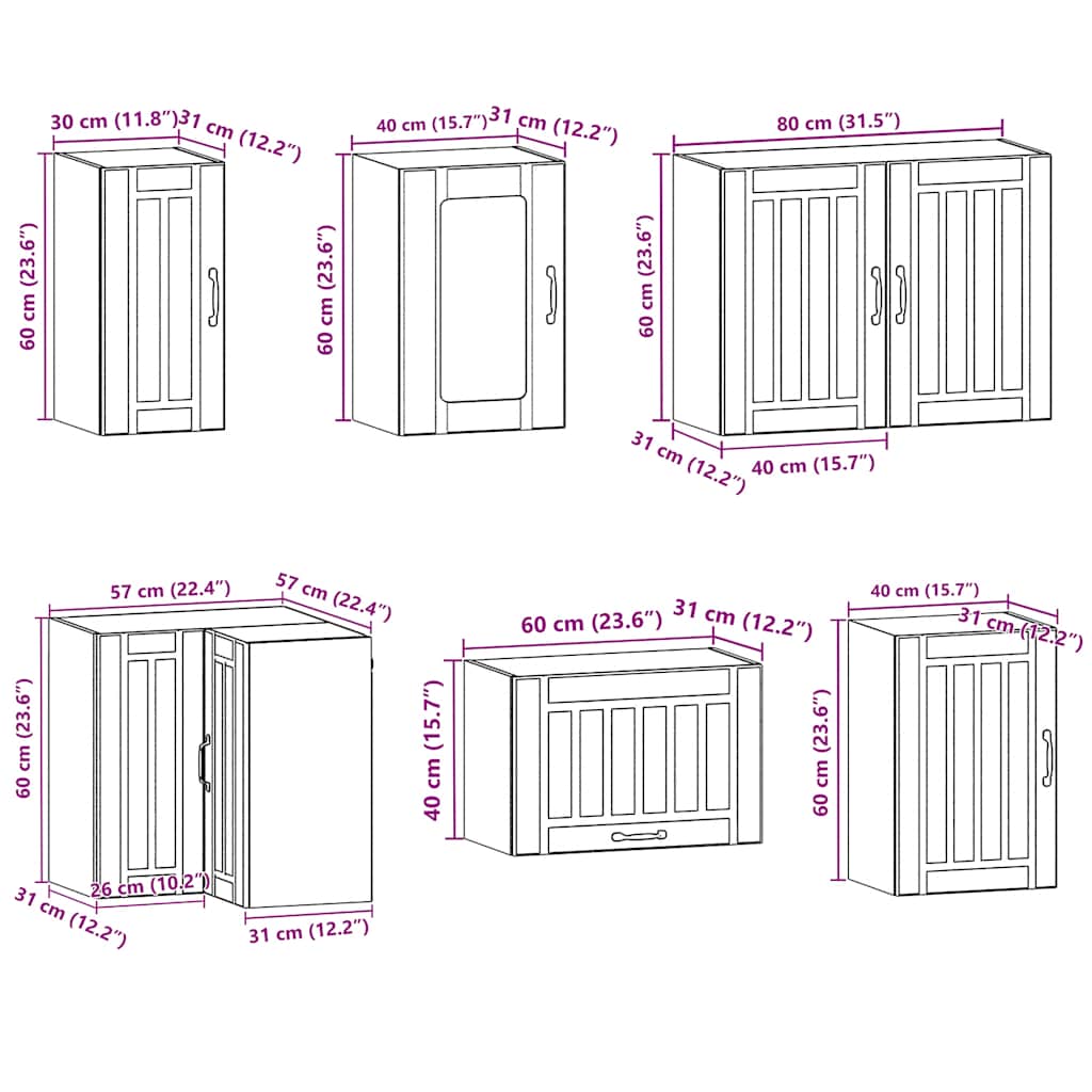 11 Piece Kitchen Cabinet Set Kalmar Engineered Wood