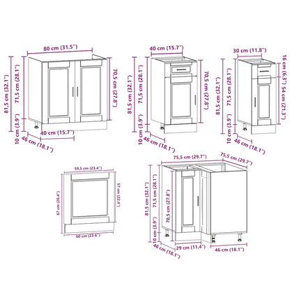 11 Piece Kitchen Cabinet Set Engineered Wood