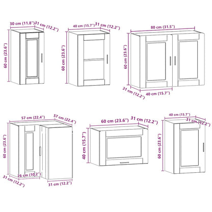 11 Piece Kitchen Cabinet Set Engineered Wood