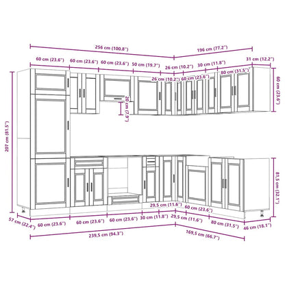 14 Piece Kitchen Cabinet Set Porto Engineered Wood