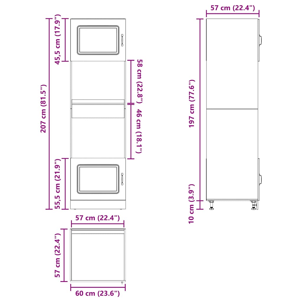 Oven Cabinets 2 Pcs Lucca Engineered Wood
