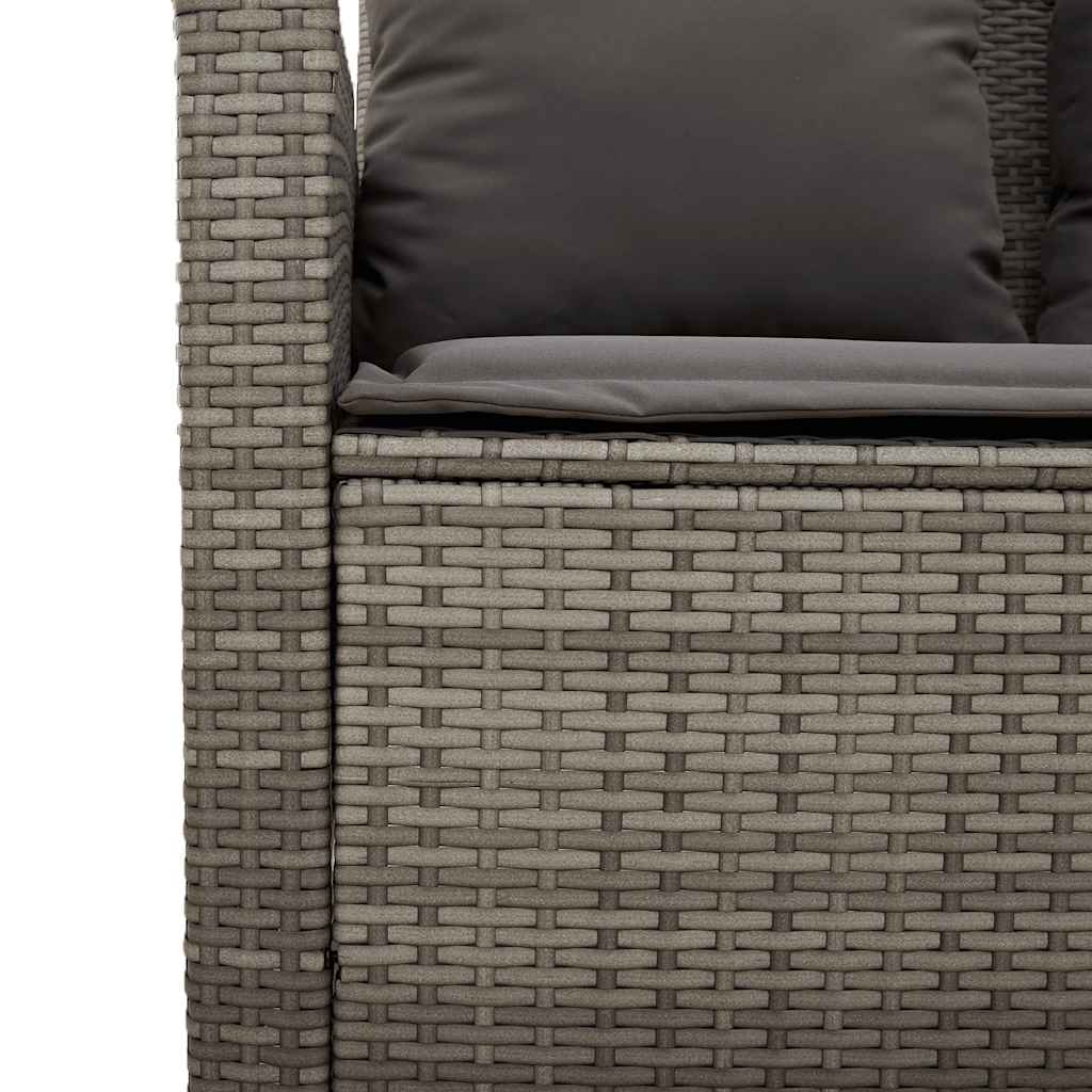 Garden Sofa 2-Seater With Cushions&Table Poly Rattan