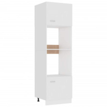 Microwave Cabinet Lyon White 60X57X207 Cm Engineered Wood