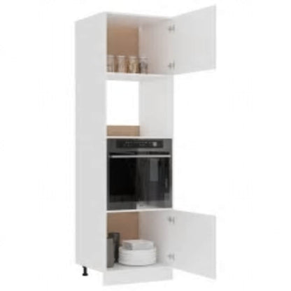 Microwave Cabinet Lyon White 60X57X207 Cm Engineered Wood