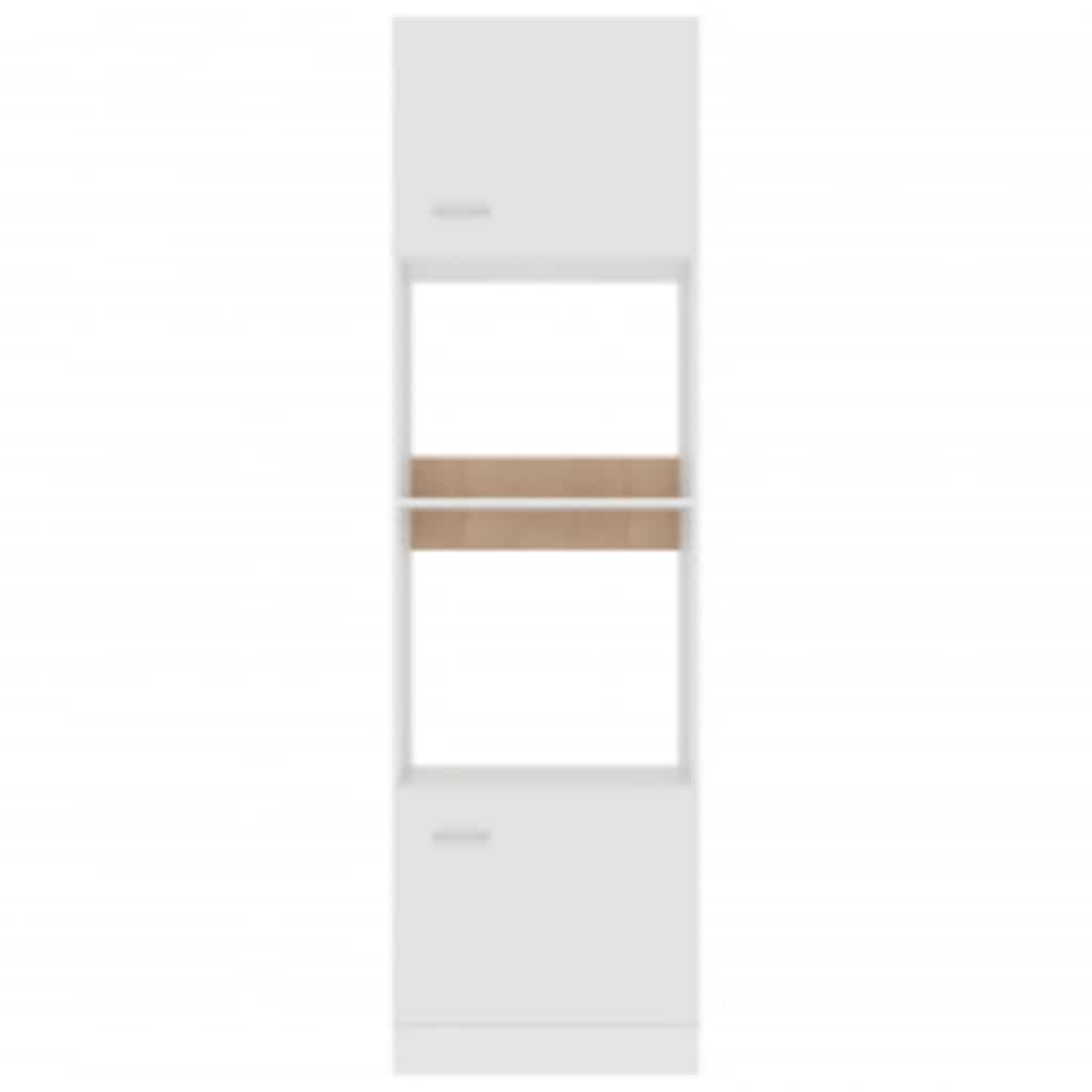 Microwave Cabinet Lyon White 60X57X207 Cm Engineered Wood