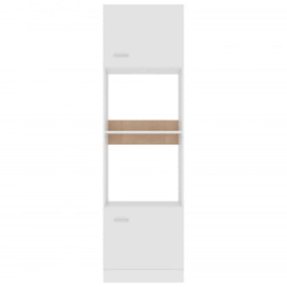 Microwave Cabinet Lyon White 60X57X207 Cm Engineered Wood
