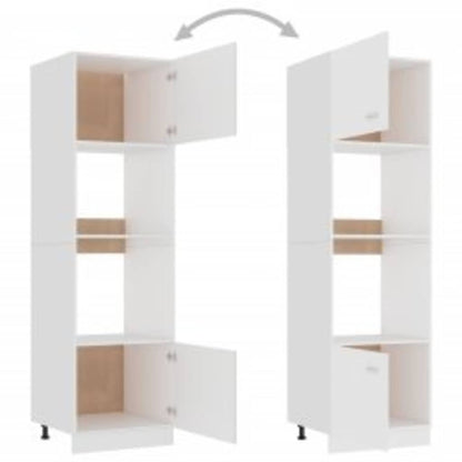 Microwave Cabinet Lyon White 60X57X207 Cm Engineered Wood