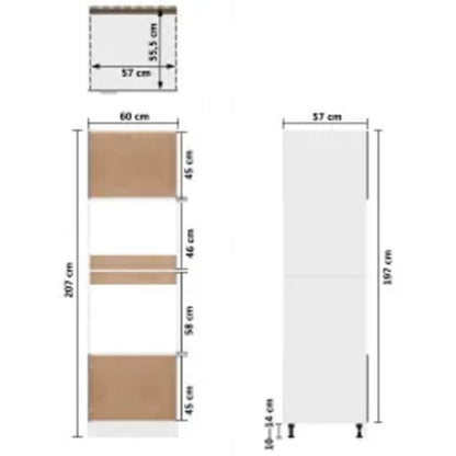 Microwave Cabinet Lyon White 60X57X207 Cm Engineered Wood