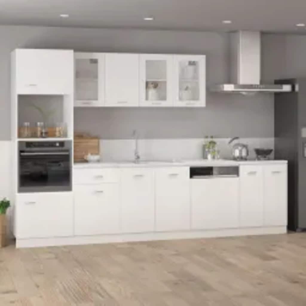 Microwave Cabinet Lyon White 60X57X207 Cm Engineered Wood