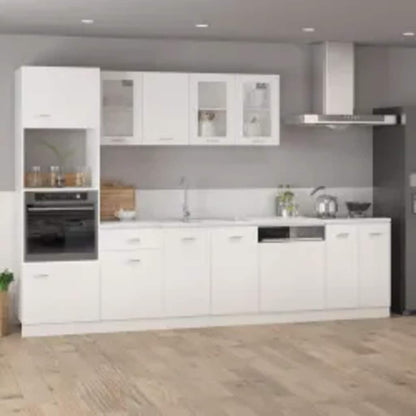 Microwave Cabinet Lyon White 60X57X207 Cm Engineered Wood