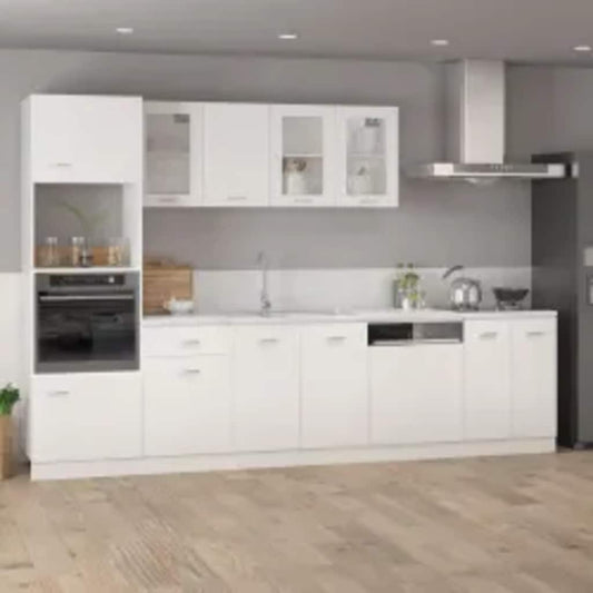 Microwave Cabinet Lyon White 60X57X207 Cm Engineered Wood